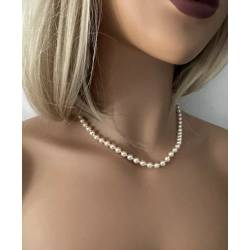 Collier 50cm Perle De Majorque Plaqué Or 18 Carats 750/000