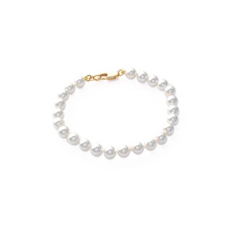 Bracelet Perle De Majorque 19CM et Plaqué Or 18 Carats