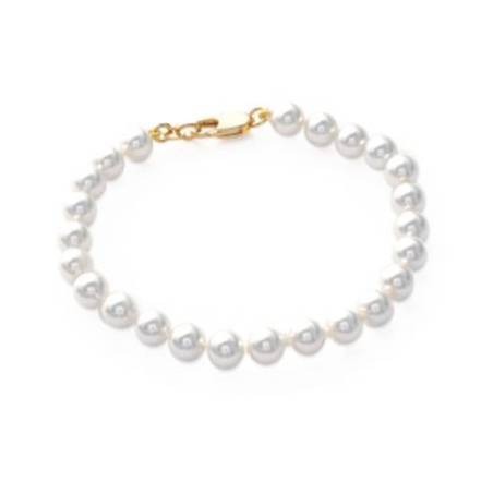 Bracelet Perle De Majorque 19CM et Plaqué Or 18 Carats