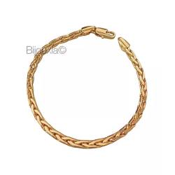 Bracelet 20cm X 3,5MM Maille Palmier En Plaqué Or 18 carats