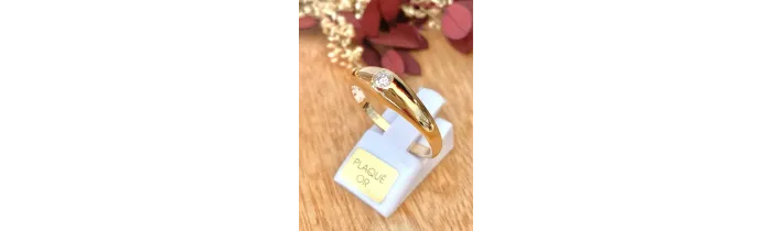 Bague Alliance Jonc Solitaire T48 à 70 Plaqué or 18 CARATS MIXTE
