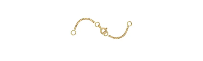 Chaînettes de sûreté double - Extension - Plaqué or pour collier