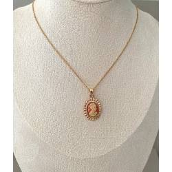 Pendentif Camée Rouge En Plaqué Or 18 Carats 750/000
