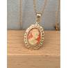 Pendentif Camée Rouge En Plaqué Or 18 Carats 750/000