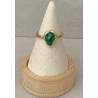 Bague Goutte D'eau Cristal Vert Émeraude Zirconium Plaqué or 18 Carats 750/000