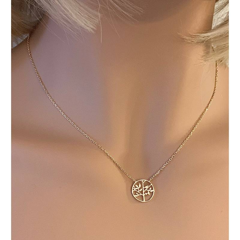 Collier Arbre de Vie En Plaqué or 18 carats 750/1000