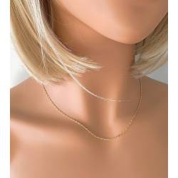 Chaîne Fine Maille Figaro 38 cm Plaqué or 18 Carats 750/1000 Bijoux