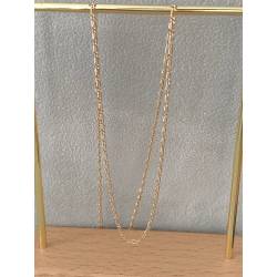 Chaîne Fine Maille Figaro 50 cm Plaqué or 18 Carats 750/1000 Bijoux