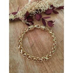 Bracelet Maille Palmier 19CM En Plaqué Or 18 Carats Bijoux Femme