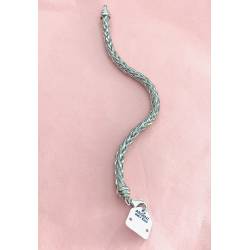 Bracelet Maille Palmier En Argent Massif 925/1000 Rhodié