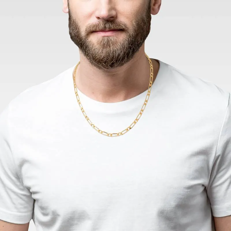 Chaîne Maille Figaro Plaquée Or 18 Carats - Longueur 55 Cm - Pour Homme - Neuf Avec étiquette