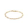 Bracelet Maille Alternée 1-1 Figaro 21cm x 4mm Plaqué or 18 Carats