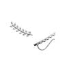 Boucles D'oreilles Feuilles De Laurier en Argent Massif 925/000 Rhodié