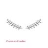 Boucles D'oreilles Feuilles De Laurier en Argent Massif 925/000 Rhodié