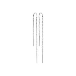 Boucles D'oreilles Chaînes Traversante En Argent Massif 925/000