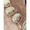 Bracelet Pièces Imitation Louis d' Or Plaqué Or Bijoux Mixte NEUF