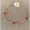Bracelet Coccinelles émail rouge En Or 18 CARATS 750/1000 - Bijoux Enfant