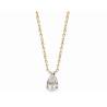 Collier Cristal Solitaire Zirconium Goutte D'eau Plaqué Or 18 carats 750/1000