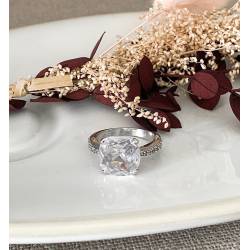 BAGUE PAVÉ CUBIC ZIRCONIUM ARGENT MASSIF 925/1000 TAILLES 50 À 60