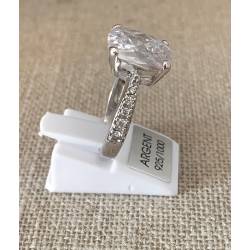 BAGUE PAVÉ CUBIC ZIRCONIUM ARGENT MASSIF 925/1000 TAILLES 50 À 60