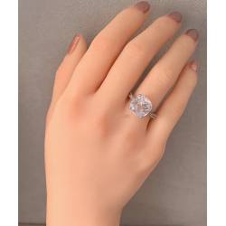 BAGUE PAVÉ CUBIC ZIRCONIUM ARGENT MASSIF 925/1000 TAILLES 50 À 60