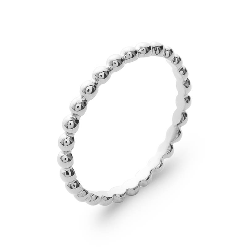 Bague Petites Billes Argent Massif 925/000 Rhodié Bijoux T44 à 62 AU CHOIX