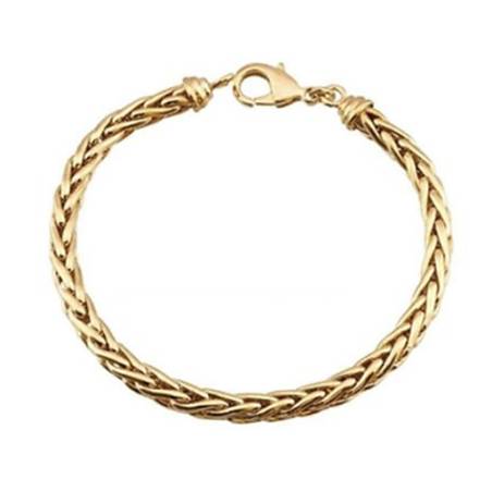 Bracelet Maille Palmier 19CM En Plaqué Or 18 Carats 750/1000