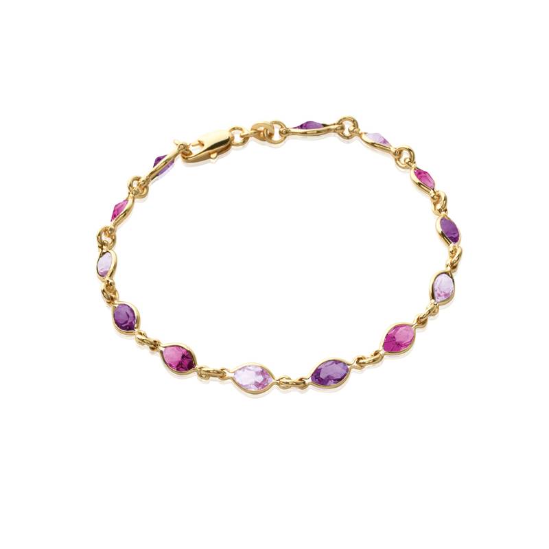 Bracelet cristal De Swarovski couleur Violet Plaqué Or 18 Carats