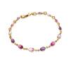 Bracelet cristal De Swarovski couleur Violet Plaqué Or 18 Carats