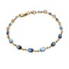 Bracelet cristal De Swarovski couleur Bleu Plaqué Or 18 Carats