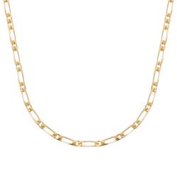 Chaîne Maille Figaro 55CM X 5MM Plaqué or 18 CARATS 750/1000 Bijoux Homme