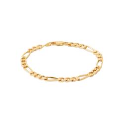 Bracelet Maille Figaro 21 cm x 5 mm Plaqué or 18 Carats 750/000