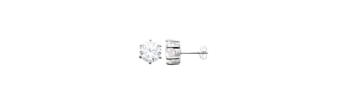 Boucle D'oreilles 9mm Cristal Zirconium Argent Massif Bijou Homme/Femme
