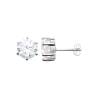 Boucle D'oreilles 9mm Cristal Zirconium Argent Massif Bijou Homme/Femme