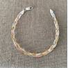 Bracelet Maille Tressée 3 Tons Rose/doré/gris Argent 925/000