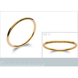 Bracelet Jonc Épais Diamètre 6,2cm x 5mm Plaqué Or 18 Carats 750/000