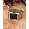 Bague Chevalière Acier Inox et Carbone Bijoux T56 à 70