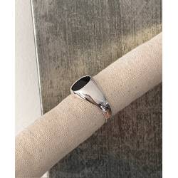 Chevalière Argent Massif 925/000 Et Cabochon Onyx Ovale Tailles 48 à 68 AU CHOIX