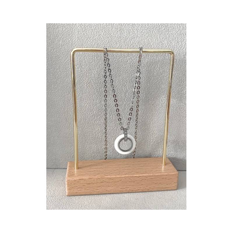 Collier Chaîne + Pendentif Céramique ZIRCONIUM & Acier