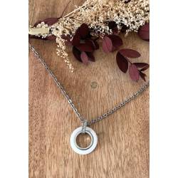 Collier Chaîne + Pendentif Céramique ZIRCONIUM & Acier
