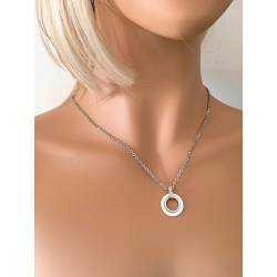 Collier Chaîne + Pendentif Céramique ZIRCONIUM & Acier