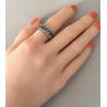 Bague Taille 62 Ronde Effet Gourmette Acier Inoxydable Bijoux Homme