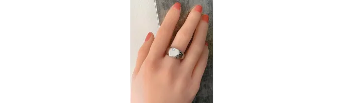 Bague Chevalière Avec Cristal Oxyde de Zirconium Argent Massif Rhodié T56 à 68