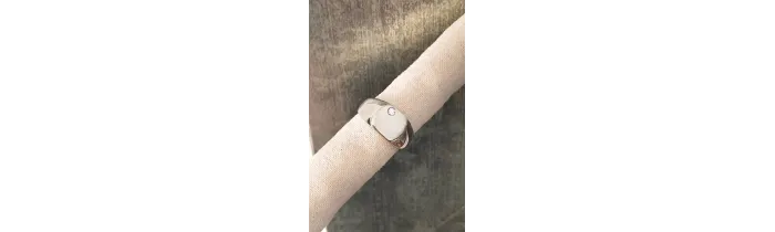 Bague Chevalière Avec Cristal Oxyde de Zirconium Argent Massif Rhodié T56 à 68