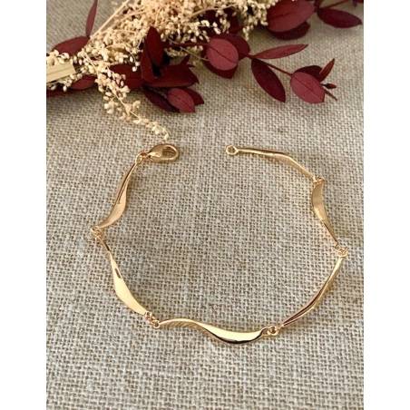 Bracelet Semi Rigide Torsadé 18CM Plaqué Or 18 carats 750/1000