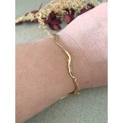 Bracelet Semi Rigide Torsadé 18CM Plaqué Or 18 carats 750/1000