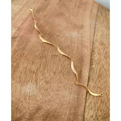 Bracelet Semi Rigide Torsadé 18CM Plaqué Or 18 carats 750/1000