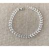 Bracelet Feuilles de Laurier Argent Massif 925/000 Rhodié