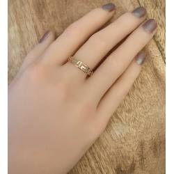 Bague Alliance Jonc Ciselée Plaqué or 18 CARATS 750/000 T50 à 64