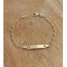 Bracelet Identité Personnalisable Maille Figaro pour enfant Plaqué or 18 Carats